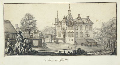 135420 Gezicht op de voorburcht en het hoofdgebouw van het kasteel Rijnenburg, ook wel Huis van Gent genoemd, aan de ...